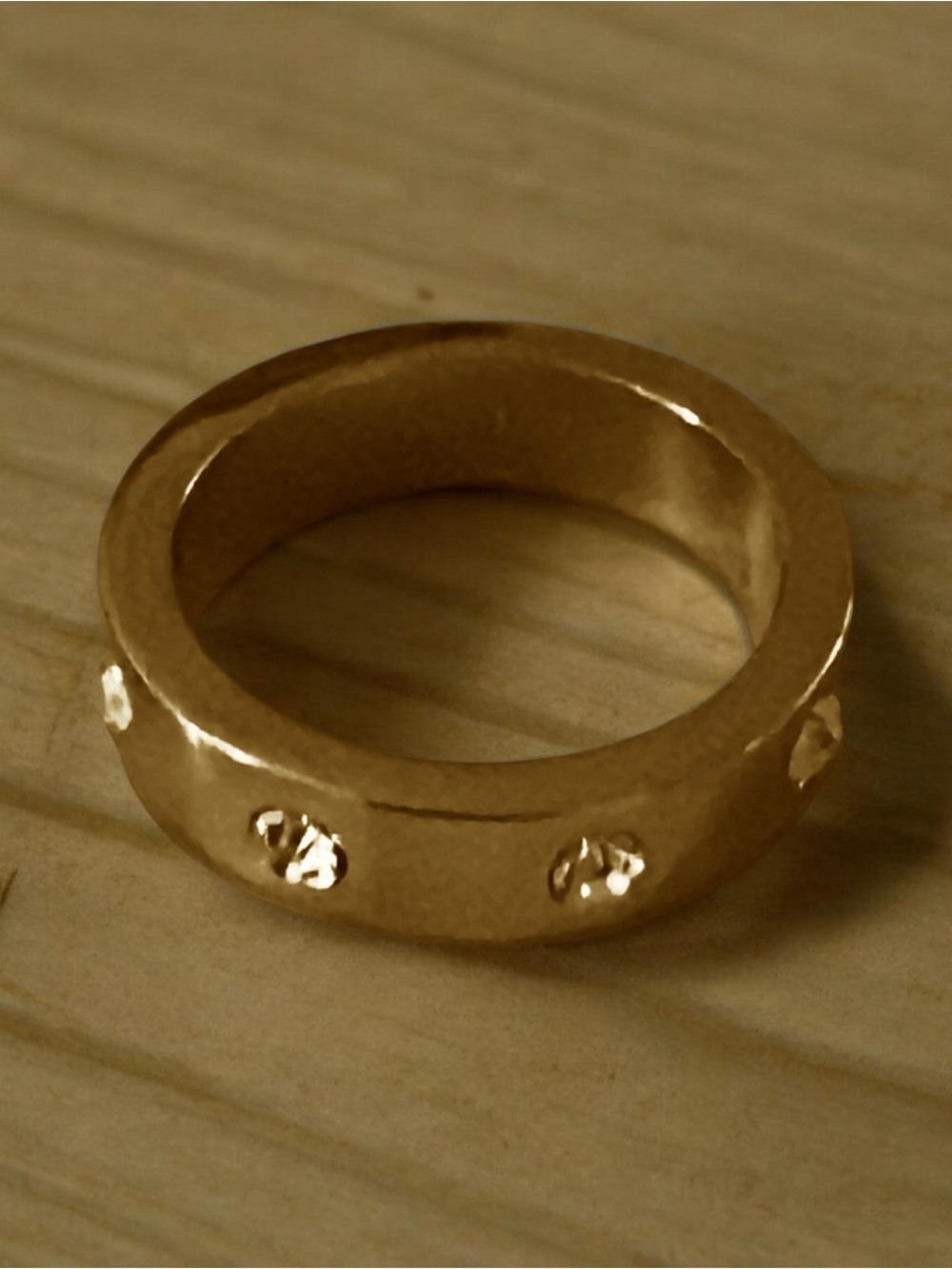 Gold-Tone Women’s or Men’s Crystal Accent Band Ring